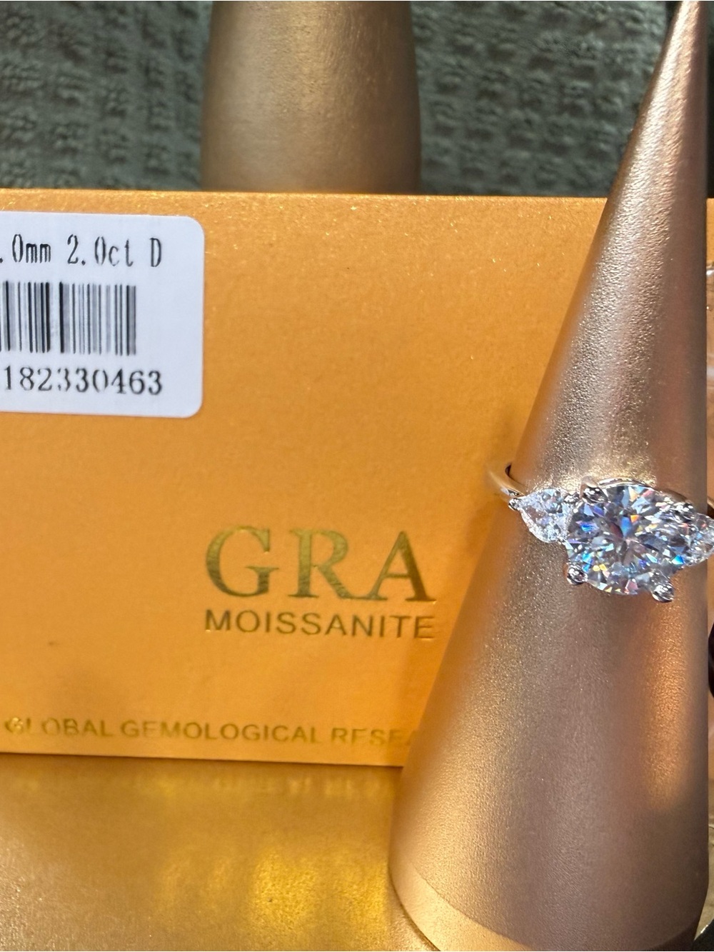 Three-Stone Moissanite Ring - Silver and White